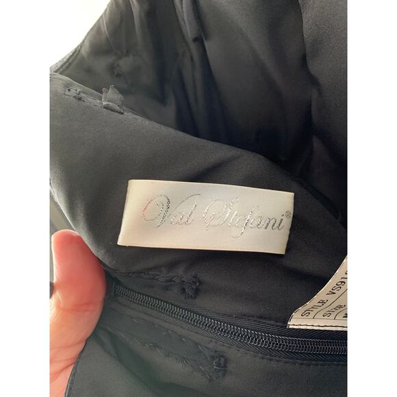 Val Stefani Long Chiffon Black Formal Dress With Draped Bodice. Womens Size 4 - Picture 9 of 10